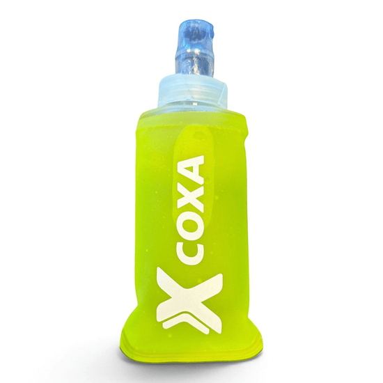 Coxa Softflask 150 ml med kardborre Ljusgrön med munstycke och Coxa-tryck